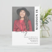 Custom Foto Einfache Einladung zum Geburtstag (Stehend Vorderseite)