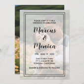 Custom Foto Einfaches Chic Minimal Hochzeit Einladung (Vorne/Hinten)