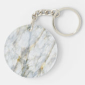 Custom Foto Elegant Blue Gray Marble Muster 2025 Schlüsselanhänger (Rückseite)