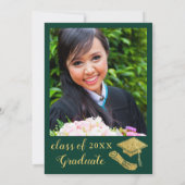 Custom Foto Elegant Greenerity Graduation Party Einladung (Rückseite)