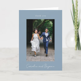 Custom Foto Elegant Minimalistisch Wedding Dusty B Dankeskarte
