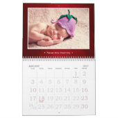 Custom Foto Elegant Styish Red Kalender (Jan 2027)