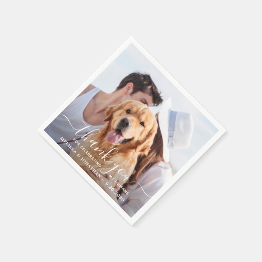 Custom Foto Elegant Vielen Dank Hund Haustier Hoch Serviette (Ecke)