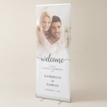 Custom Foto Elegante Hochzeit Willkommen