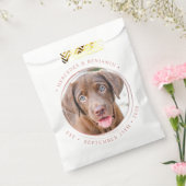 Custom Foto Elegante Rose Gold Persönliche Hochzei Geschenktütchen (Versiegelt)