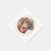 Custom Foto Elegante Rose Gold Persönliche Hochzei Serviette (Ecke)