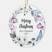 Custom Foto Elegante Weihnachten Keramik Ornament (Links)