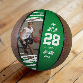 Custom Foto End of Season MVP Green Basketball