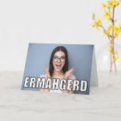 Custom Foto Ermahgerd Meme Funny Birthday Karte (Gelbe Blume)