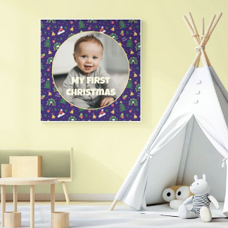 Custom Foto Erste Weihnachtsgeschenke für Tochter Leinwanddruck