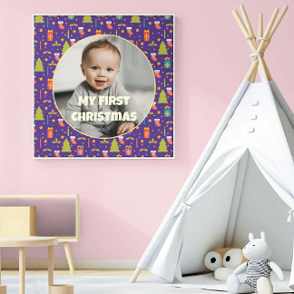 Custom Foto Erste Weihnachtsgeschenke für Tochter Leinwanddruck
