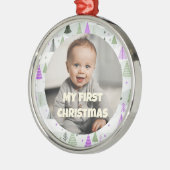 Custom Foto Erste Weihnachtsgeschenke für Tochter Ornament Aus Metall (Links)