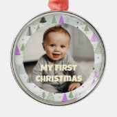 Custom Foto Erste Weihnachtsgeschenke für Tochter Ornament Aus Metall (Vorne)