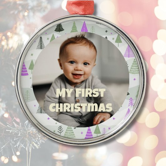 Custom Foto Erste Weihnachtsgeschenke für Tochter Ornament Aus Metall