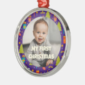 Custom Foto Erste Weihnachtsgeschenke für Tochter Ornament Aus Metall (Links)