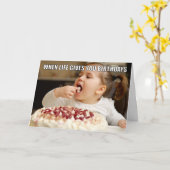 Custom Foto essen Cake Meme Funny Geburtstagskarte Karte (Gelbe Blume)