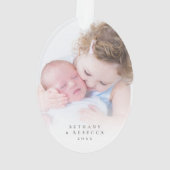 Custom Foto Eucalyptus First Christmas Big Sister Ornament (Rückseite)