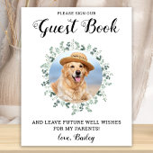 Custom Foto Eucalyptus Pet Wedding Guest Book Sig Poster