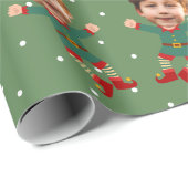 Custom Foto Face Fun Weihnachts Elf Kinderbild Geschenkpapier (Rolleneckpunkt)