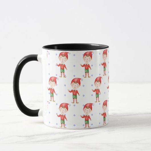 Custom Foto Face Funny Christmas Elf Kids Coffee Tasse (Links)