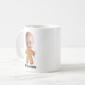 Custom Foto Face Funny Christmas Lebkuchen Kinder Kaffeetasse (Vorderseite Links)