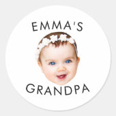 Custom Foto Face Mama Oma Opa Geburtstag Runder Aufkleber (Vorderseite)