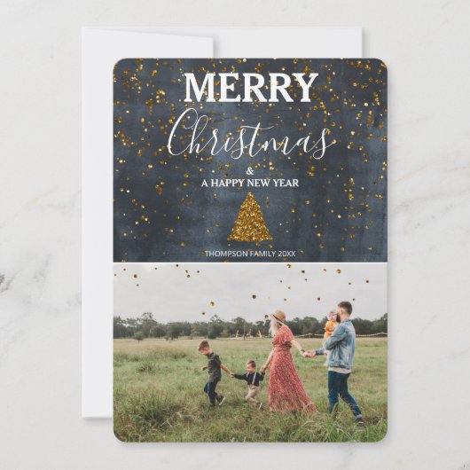 Custom Foto Family Christmas Card (Vorderseite)