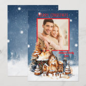 Custom Foto Family Christmas Card Einladung (Vorne/Hinten)