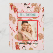 Custom Foto Family Christmas Card Einladung (Vorne/Hinten)