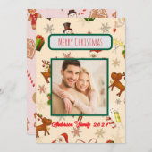 Custom Foto Family Christmas Card Einladung (Vorne/Hinten)