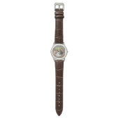 Custom Foto Fathers Day Watch Vater Rustic Armbanduhr (Flach)