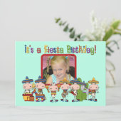 Custom Foto Fiesta Geburtstag Einladung (Stehend Vorderseite)