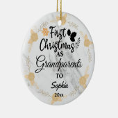 Custom Foto First Christmas als Großeltern 2023 Keramik Ornament (Rechts)