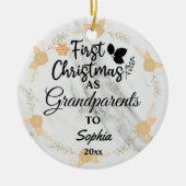 Custom Foto First Christmas als Großeltern 2023 Keramik Ornament (Vorne)