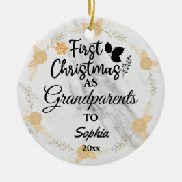 Custom Foto First Christmas als Großeltern 2023 Keramik Ornament