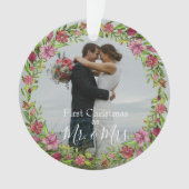 Custom Foto First Christmas als Mr. and Mrs. Ornament (Vorderseite)