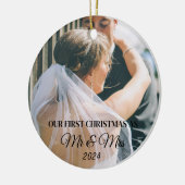 Custom Foto First Christmas als verheiratet Keramik Ornament (Links)