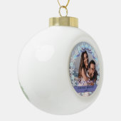 Custom Foto First Christmas Gemeinsam Lila Tone Keramik Kugel-Ornament (Links)
