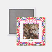 Custom Foto First Christmas New Weds New Zuhause Magnet (Vorderseite/Rückseite)