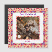 Custom Foto First Christmas New Weds New Zuhause Magnetkarte (Vorne/Hinten)
