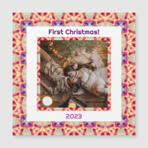 Custom Foto First Christmas New Weds New Zuhause Magnetkarte