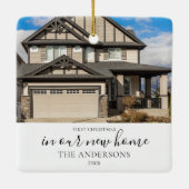 Custom Foto First Christmas New Zuhause Keramikornament (Rückseite)