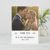 Custom Foto Flat Wedding Dankeschön Card Dankeskarte (Stehend Vorderseite)