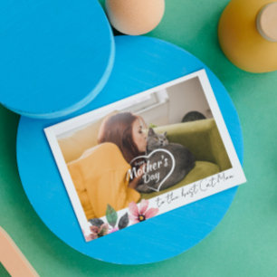 Custom Foto Floral Happy Mütter Tag Beste Katzenmu Feiertagskarte