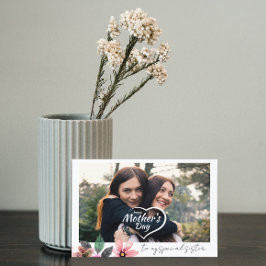 Custom Foto Floral Happy Mütter Tag der Schwester Feiertagskarte