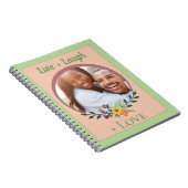 Custom Foto Floral Minze Grün und Rosa Notizblock (Rechte Seite)
