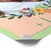 Custom Foto Floral Minze Grün und Rosa Poster (Ecke)