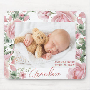 Custom Foto Floral New Baby Mousepad