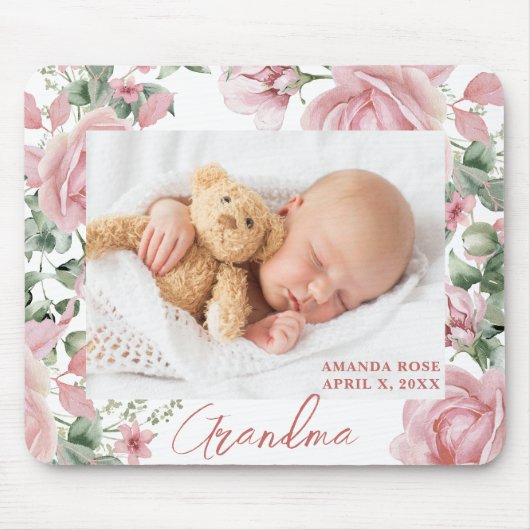 Custom Foto Floral New Baby Mousepad (Vorne)