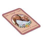 Custom Foto floral Pink Personalisiert Magnet (Rechte Seite)